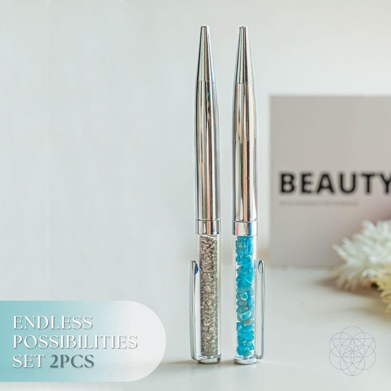 Conscious Items - Endless Possibilities Pyrite and Apatite Crystal Pen Set - Fancy Pens for Women and Men - Unique Pens for Girls - Image 2